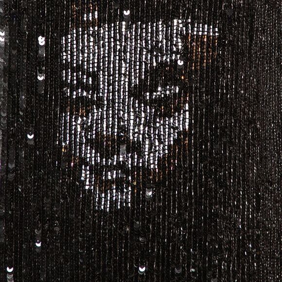 Alexander Mcqueen Black Sequinned Silk And Beaded Skull Pattern Sleeveless Top M